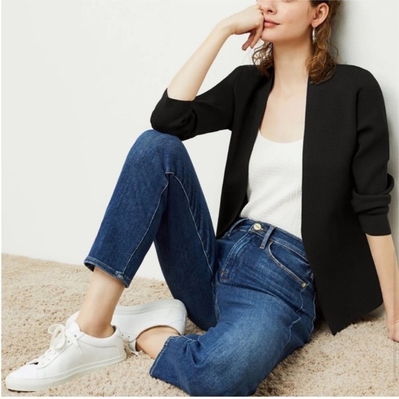 MM Lafleur Woolf Jardigan Ribbed Black Knit Cardigan Blazer New Size Small - Picture 3 of 11